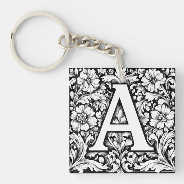 Porte-clefs Lettre médiévale illuminée A (Devant)