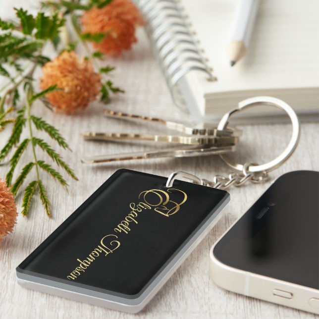 Porte-clefs Lettre monogramme E Cheval en or (Devant droit)