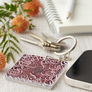 Porte-clefs lettres arabes rose