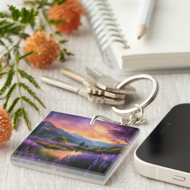 Porte-clefs Levée solaire de Purple Mountain Valley (Devant Droit)