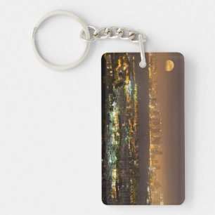 Porte-clefs Lever de lune sur la silhouette de San Diego