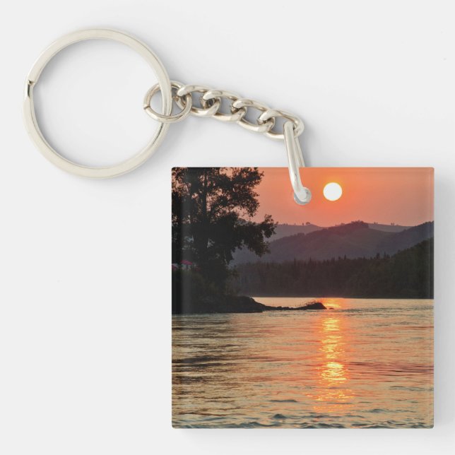 Porte-clefs Lever de soleil étonnant sur la rivière Katun Phot (Devant)
