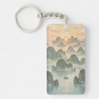 Porte-clefs Lever de soleil magique à Raja Ampat dans un style