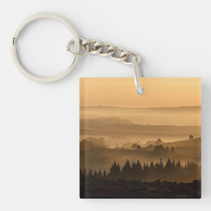 Porte-clefs Lever De Soleil Sur Le Paysage De Misty Rolling Hi