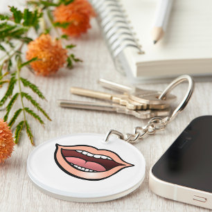 Porte-clefs Lèvres Bouche Ouverte Dents Langue