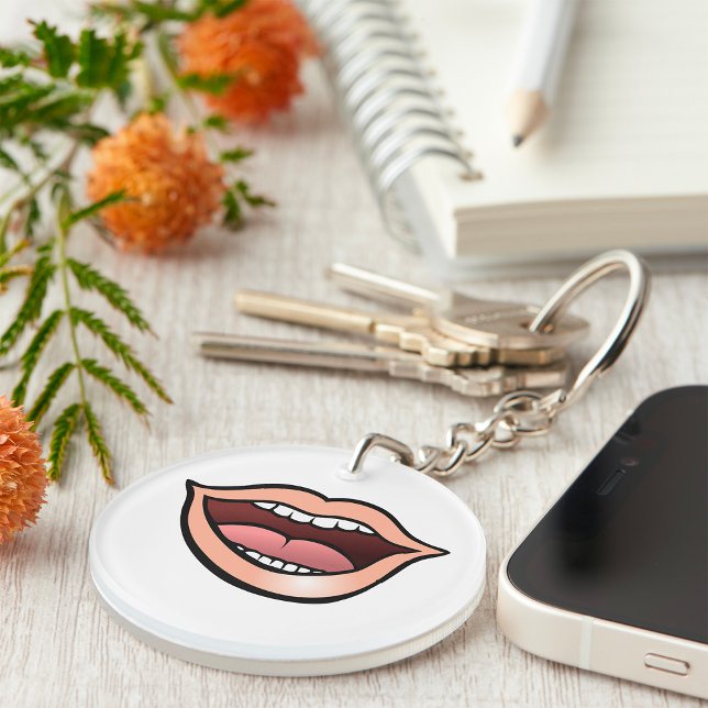 Porte-clefs Lèvres Bouche Ouverte Dents Langue (Créateur téléchargé)