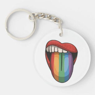 Porte-clefs Lèvres gay pride lgbt arc-en-ciel drapeau coloré