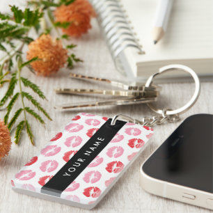 Porte-clefs Lèvres Rouges, Lèvres Roses, Baiser, Votre Nom, Pe