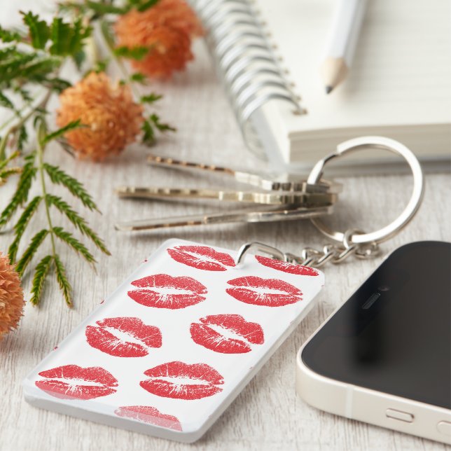 Porte-clefs Lèvres Rouges, Motif De Lèvres, Rouge à Lèvres, Ba (Devant droit)