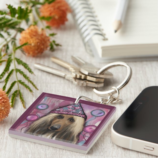 Porte-clefs Lévrier Afghan           (Devant Droit)