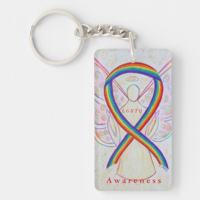 Porte-clefs LGBTQ Angel Rainbow Awareness Porte - clé (Devant)