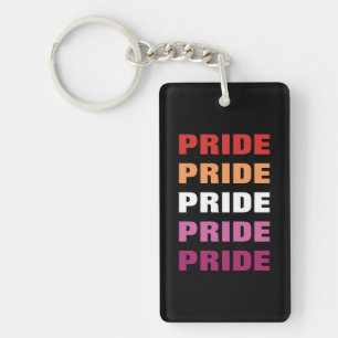 Porte-clefs LGBTQ Lesbian Pride personnalisable Texte répété