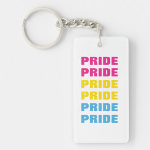 Porte-clefs LGBTQ Pansexual Pride texte répété personnalisable