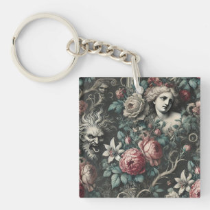 Porte-clefs L'hystérie se cache dans les fleurs - gothique vic