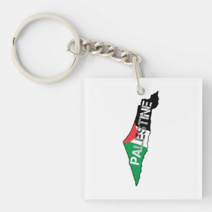 Porte-clefs Libérez la Palestine Drapeau sur la carte Palestin