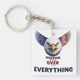Porte-clefs Liberté avant tout drapeau américain patriotique