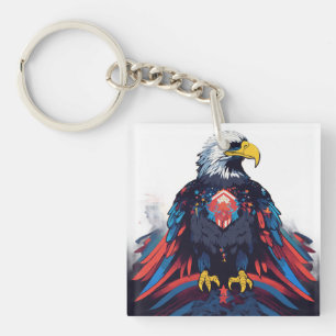 Porte-clefs Liberté Psychedélique : Aigle Américain en T-Shirt