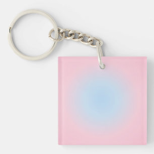 Porte-clefs Libra Zodiac, dégradé bleu rose Aura