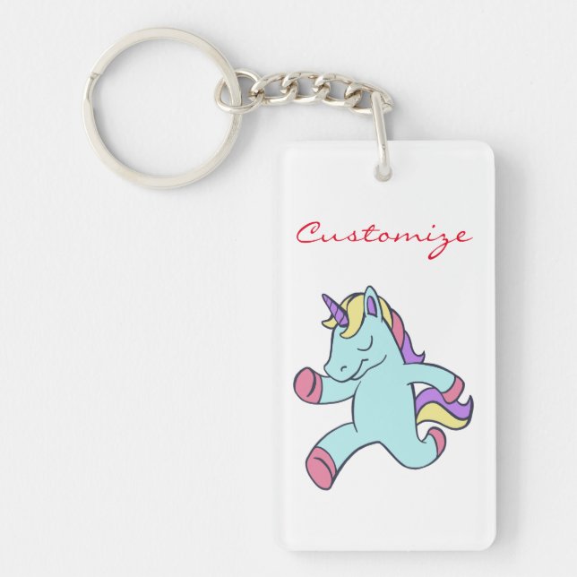 Porte-clefs Licorne bleue courant Thunder_Cove (Devant)
