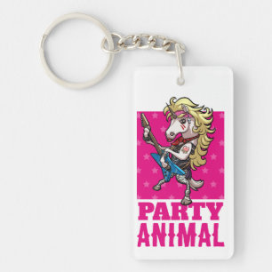 Porte-clefs Licorne drôle de fête Animaux Glam Rocker Dessin A