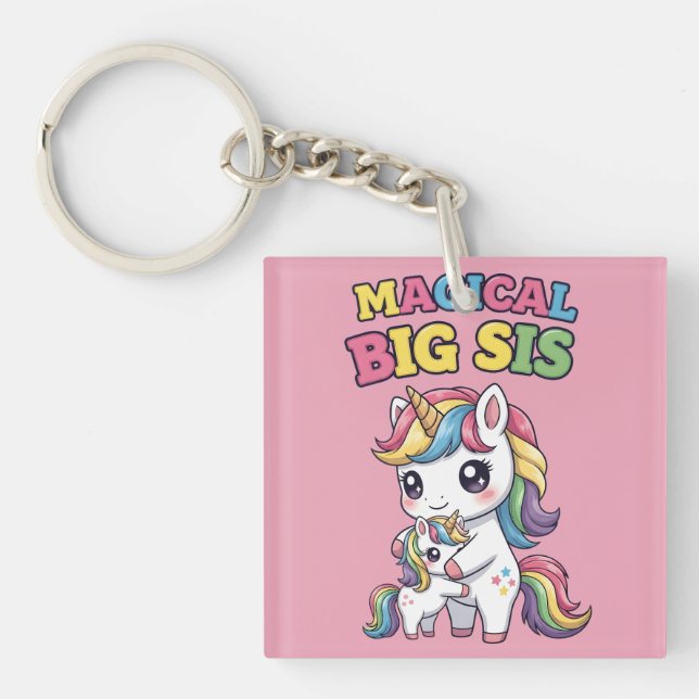 Porte-clefs Licorne Magique Grande Sœur (Devant)
