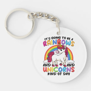 Porte-clefs licorne mignonne arc-en-ciel drôle