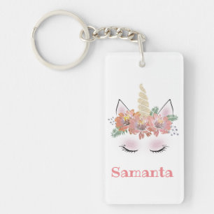Porte-clefs Licorne, Visage de Licorne, personnalisé, féminin,