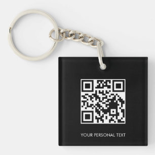 Porte-clefs Lien de site Web QR noir Création de marque profes