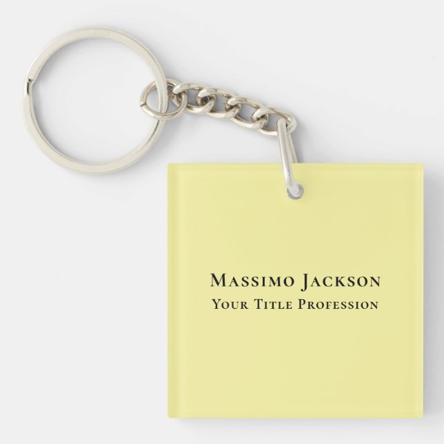 Porte-clefs Light Yellow Plain Elegant Professional Modern (Devant)
