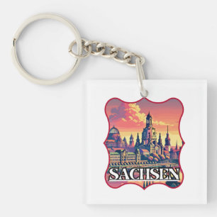 Porte-clefs Ligne aérienne Retro Sachsen