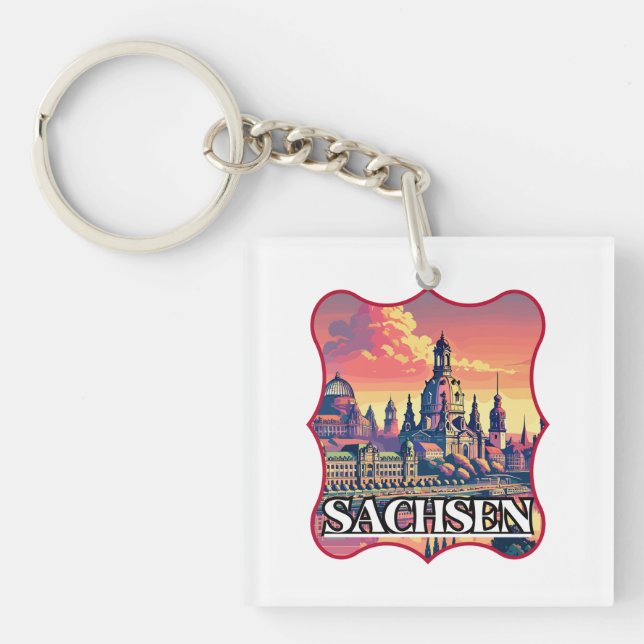 Porte-clefs Ligne aérienne Retro Sachsen (Devant)