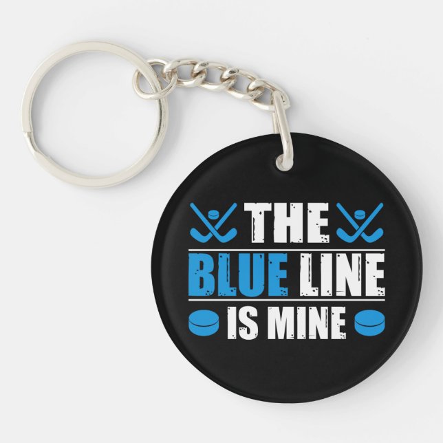 Porte-clefs Ligne bleue de hockey (Devant)