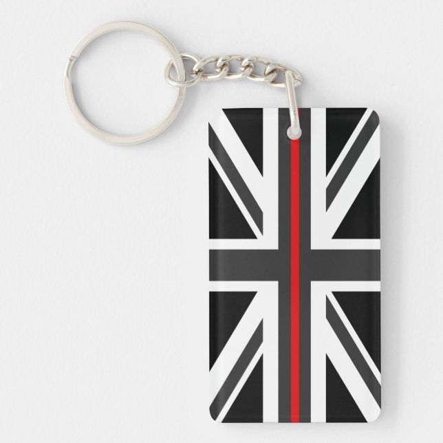 Porte-clefs Ligne rouge mince drapeau du R-U (Devant)