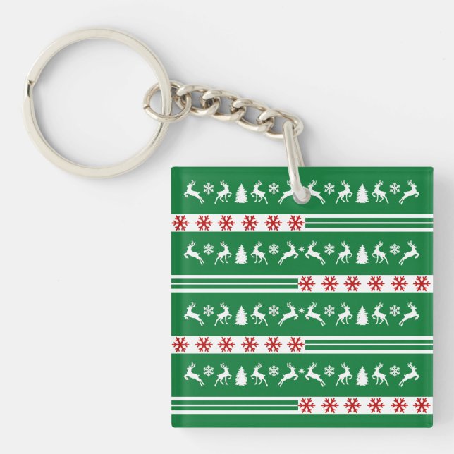 Porte-clefs Lignes Élégantes de Snowflakes (Devant)