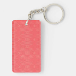 Porte-clefs Lignes ondulées élégantes, simples, rouges, modern