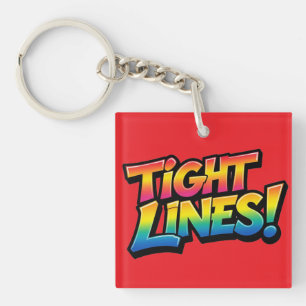 Porte-clefs Lignes Serrées Dégradé Arc-en-Ciel Cadeau de Pêche