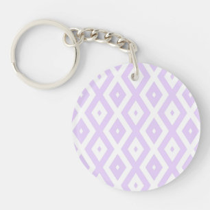 Porte-clefs Lilac motif de diamants violet et blanc