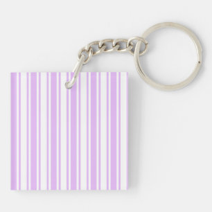 Porte-clefs Lilac violet et blanc bonbons rayures