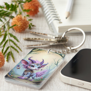 Porte-clefs Lilac Whisper – Gardien de la Forêt Enchantée. 