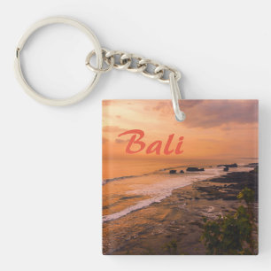 Porte-clefs L'île de Bali Sea Wave Sunset Beach Shore