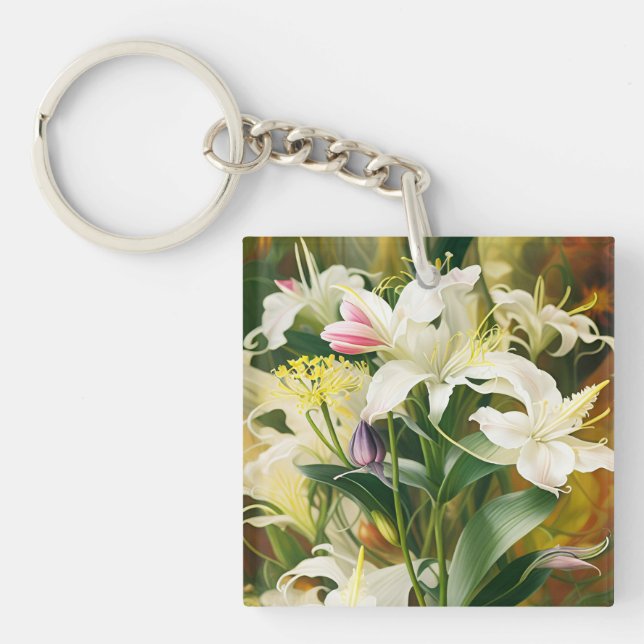 Porte-clefs Lilies blanches (Devant)