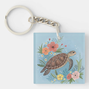 Porte-clefs L'illustration d'une tortue de mer