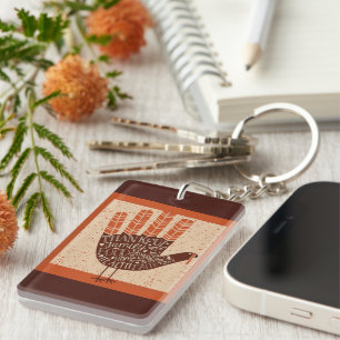 Porte-clefs L'illustration ludique de dinde de SlipperyJoe pou