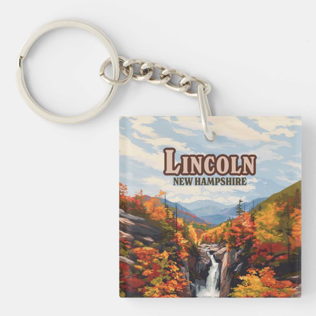 Porte-clefs Lincoln New Hampshire Franconia Falls Automne (Devant)