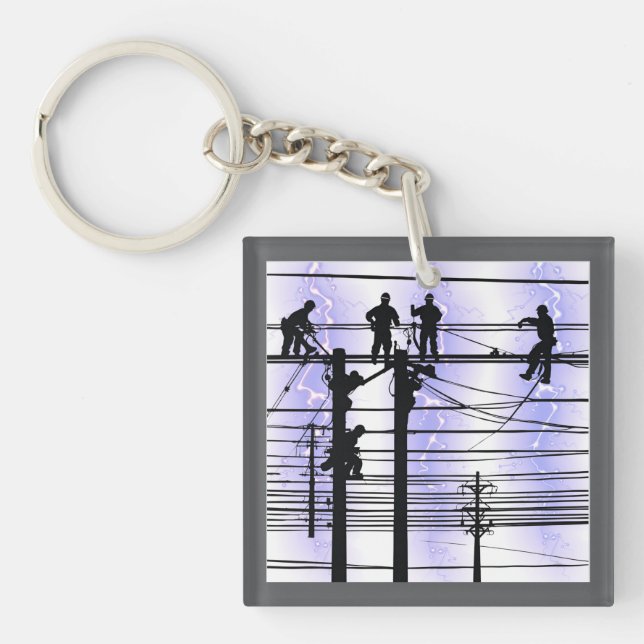 Porte-clefs Linemen Over Texas Graphic (Devant)