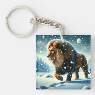 Porte-clefs Lion en hiver