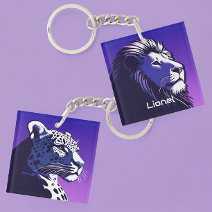 Porte-clefs Lion et léopard des années 80