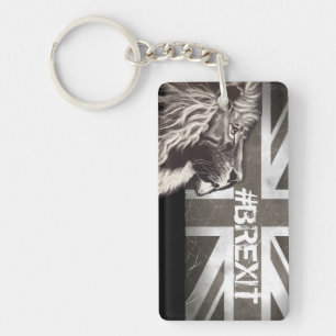 Porte-clefs Lion fier noir et blanc Union Jack #Brexit