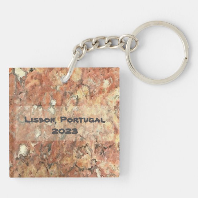 Porte-clefs Lisbonne Orange Brown Abstrait (Dos)