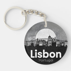 Porte-clefs Lisbonne Portugal ciel - Art de voyage vintage